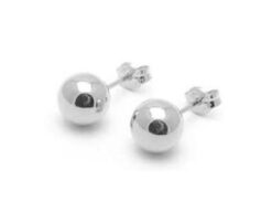 Pendientes plata bola lisa 8mm.