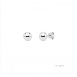 Pendiente plata bola 6mm.