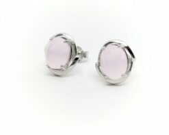 Pendientes plata piedra rosa