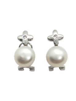 Pendientes plata con perla y estrella