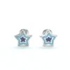 Pendiente plata estrella azul