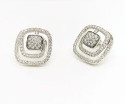 Pendientes plata rodiada con circonitas