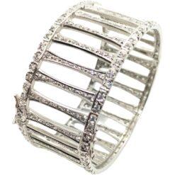 Pulsera plata brazalete con piedras