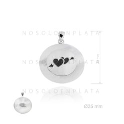 Colgante plata corazones con nácar