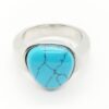 Anillo acero corazón azul
