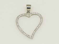 Colgante plata corazon con piedras