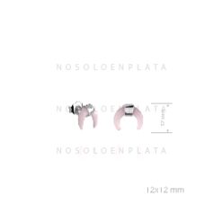 Pendientes luna invertida piedra rosa