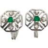 Pendientes plata rodiado esmeralda
