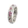 Anillo plata piedras rojas