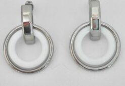 Pendientes acero Lotus con esmalte