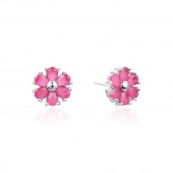 Pendientes plata piedras rojas