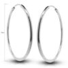Pendientes aro plata 40x2 mm.