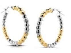 Pendientes aro bolas bicolor