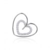 Colgante plata doble corazon