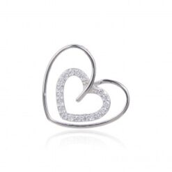 Colgante plata doble corazon