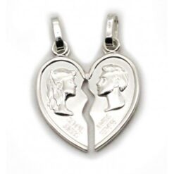 Colgante corazon doble enamorados
