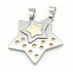Colgante acero con dos estrellas