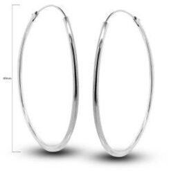 Pendiente plata aro 40x1.5 mm