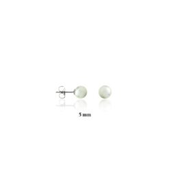 Pendiente plata perla bola 5mm.