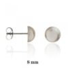 Pendientes plata 1/2 perla 8mm.
