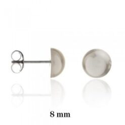 Pendientes plata 1/2 perla 8mm.