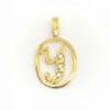 Colgante letra Y con cerco, Oro 18K