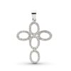 Colgante Cruz con circonitas, Oro blanco 18K