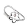 Anillo oro blanco 18 k. con flor