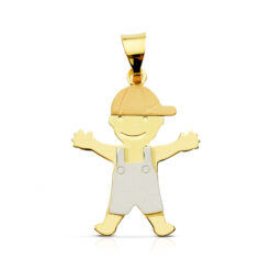 Colgante oro 18k. niño bicolor