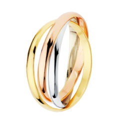 Anillo mujer oro 18 k. tres aros tricolor