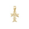 Colgante oro letra T con circonitas 12mm, Oro18K