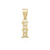 Colgante letra I circonitas 16mm, oro 18K