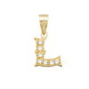 Colgante letra L circonitas 16mm, Oro 18K