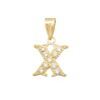 Colgante oro letra X circonitas 16 mm, Oro 18K