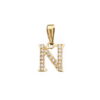 Colgante letra N piedras, Oro 18K