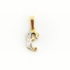 Colgante bicolor letra F, oro 18K