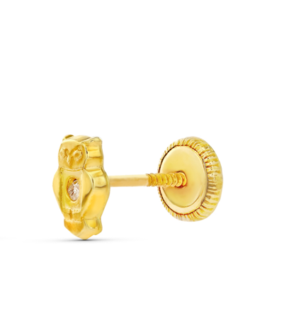 Pendientes búho con circonita para mujer, niña o bebé. Oro 18K - Imagen 3