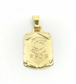 Colgante Horóscopo pergamino Piscis, oro 18K