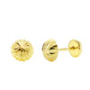 Pendientes media-bola tallada 3mm para mujer, niña o bebé. Oro 18K