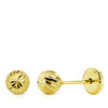 Pendientes bola tallada 5mm para niña o bebé, oro 18 kilates.