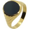 Anillo oro 18K, piedra ónix negra