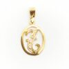 Colgante letra T con cerco, Oro 18K