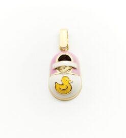 Colgante oro 18 k. botita esmaltada
