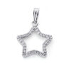 Colgante estrella circonitas, oro blanco 18K