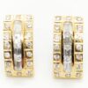 Pendientes de cierre circonitas cuadraditos para mujer, oro 18k