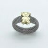 Anillo acero y oro 18 k. osito