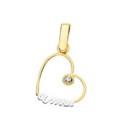 Colgante corazón amor 14x14mm 9ktes