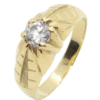 Anillo oro 18 k. solitario hombre con circonita
