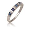 Anillo oro blanco 18 k. con brillantes y zafiros
