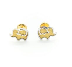 Pendientes elefante bicolor oro 18K para mujer, niña o bebé